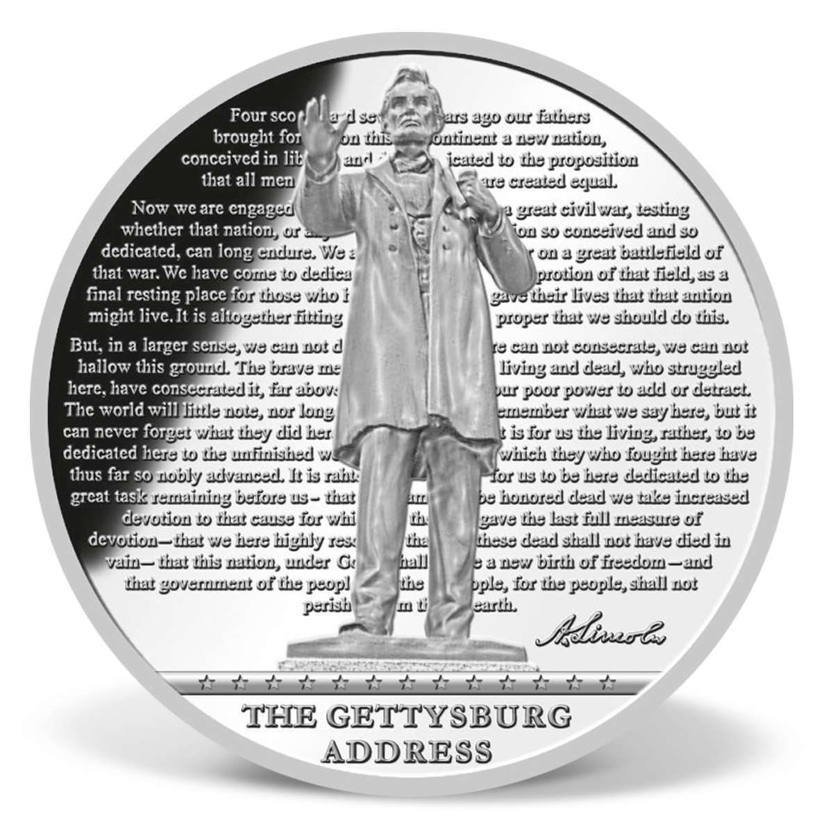 The Gettysburg Address Supersize Commemorative Coin | Silver