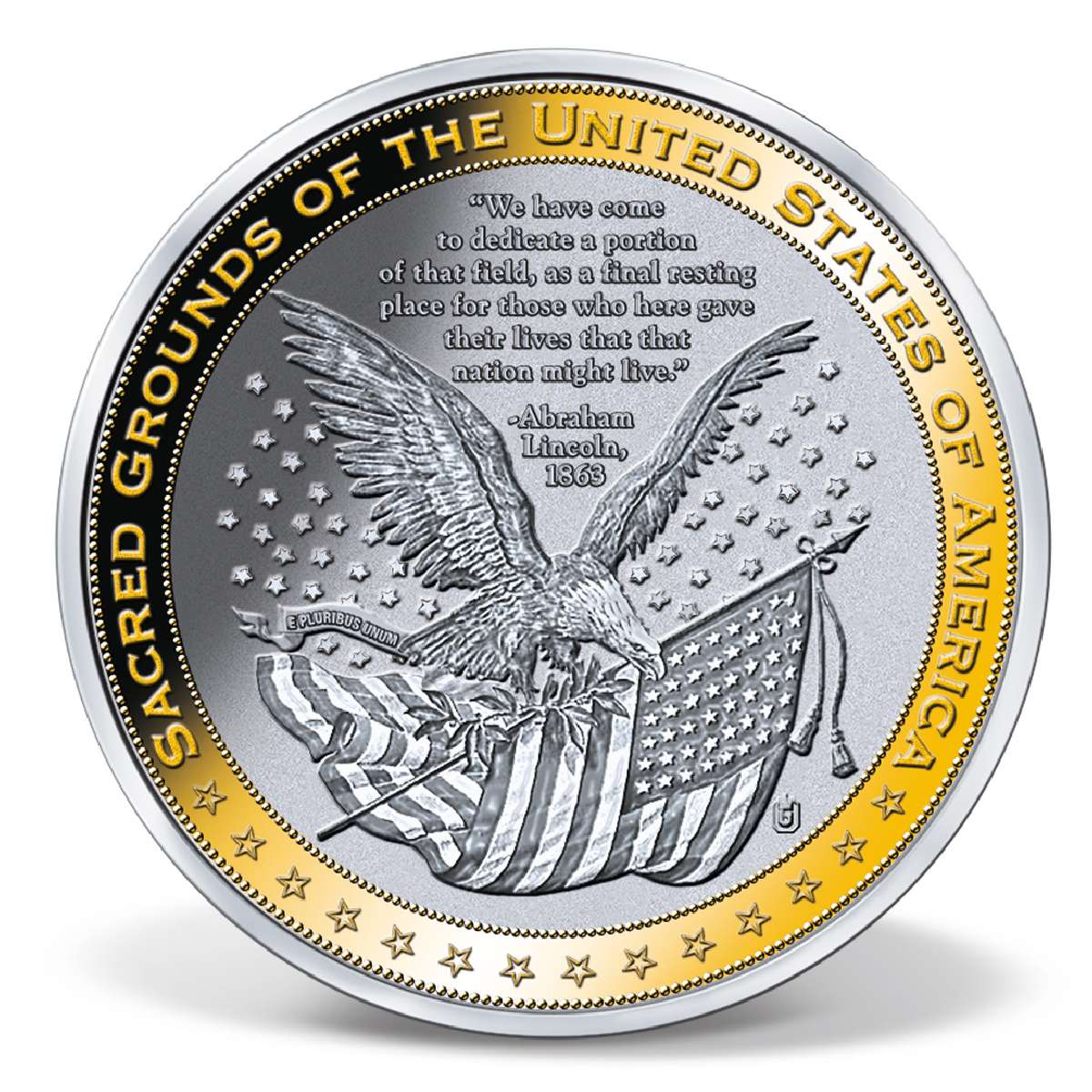 Pearl Harbor Colossal Commemorative Coin GoldLayered Gold American Mint