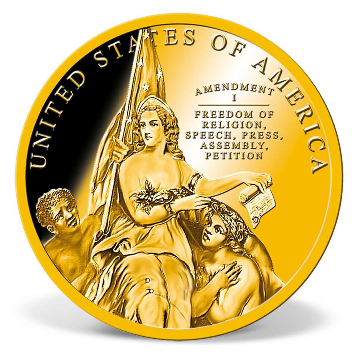 First Amendment Commemorative Coin GoldLayered Gold American Mint