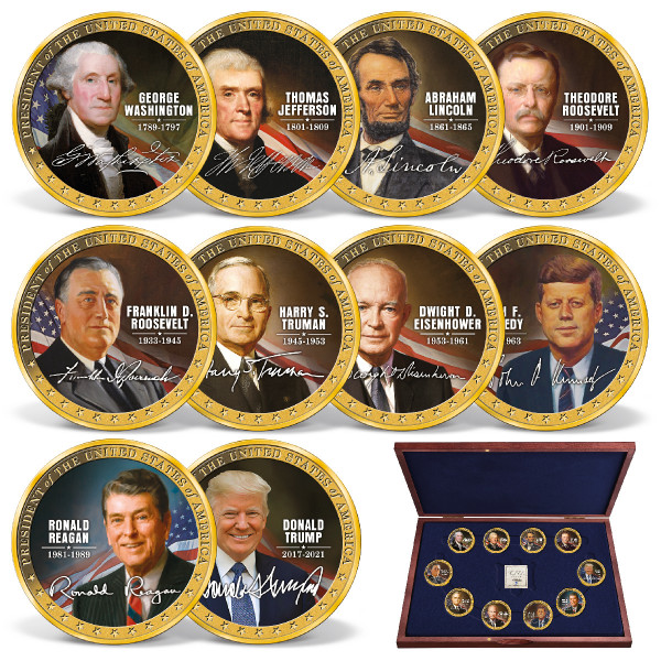 The 10 Greatest Presidents in Color Coin Set