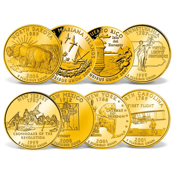 GoldLayered State Quarters Set GoldLayered Gold American Mint
